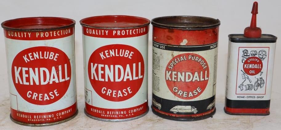 Group of 4 Kendall Grease and Handy Oiler Cans (1 of 2)
