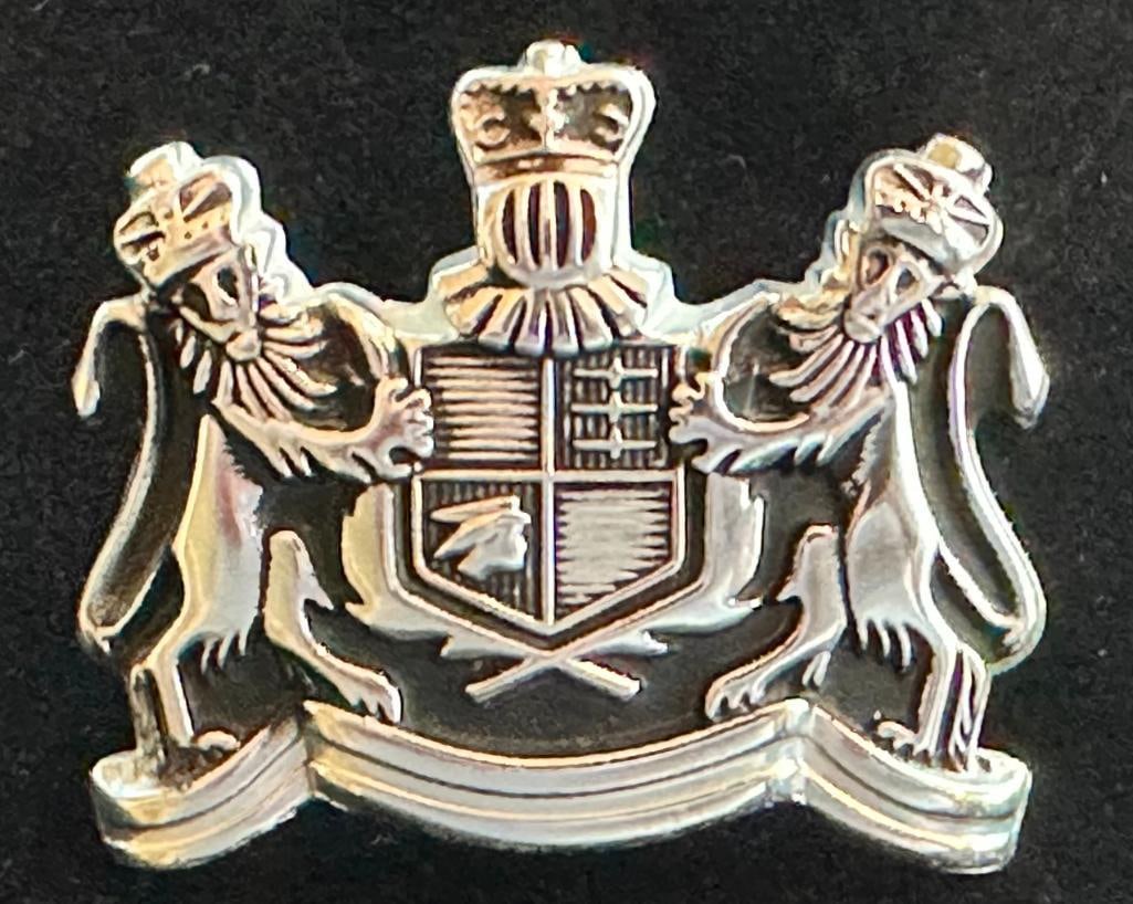 Mercury Roof Pillar Emblem: 1969 - 1972 Mercury roof pillar emblem. This item measures approximately 2" wide by 1.3" high.