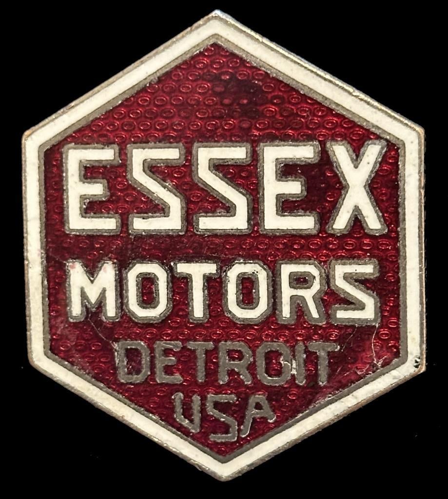 Essex Radiator Emblem: 1923 - 1925 Essex radiator emblem. This emblem measures approximately 2" high by 1.75" wide.