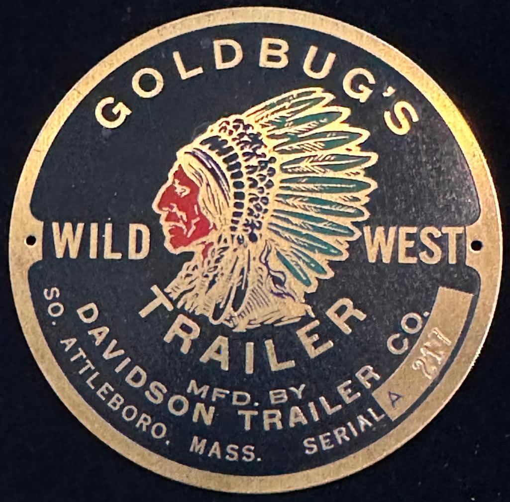 Goldbug's Wild west Trailer Co. Serial Data Plate (1 of 2)
