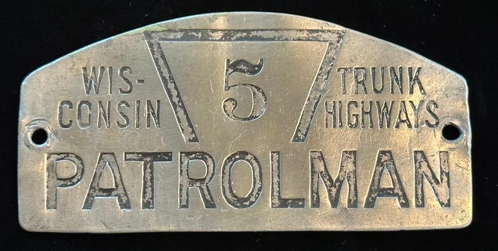 Wisconsin Trunk Highways Patrolman ID Plate (1 of 2)