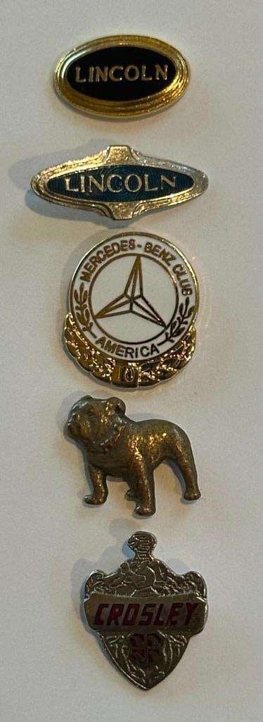 Lincoln, Mercedes-Benz, Mack and Crosley Lapel Pins (1 of 2)