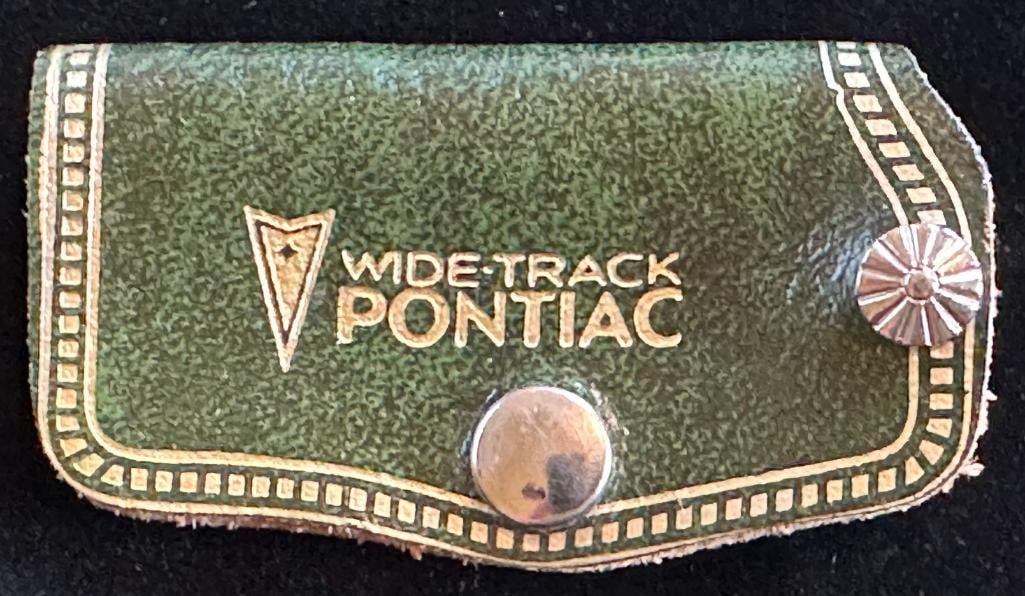 Pontiac Key Wallet: 1929 Pontiac Key Wallet. This item measures approximately 2.6" wide by 1.5" high.