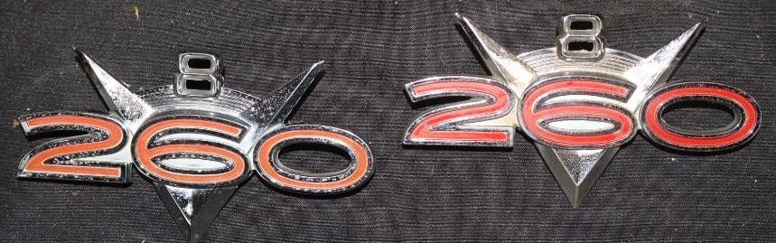 1962-64 Ford Fairlane 260 V8 Fender Emblem Set (1 of 2)