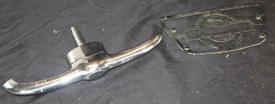 Group Of 2 Harley Davidson Mirror Riser & Early Automobile Trunk Handle (1 of 5)