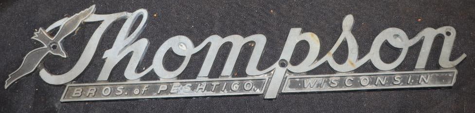 Die Cut Thompson Boat Emblem Name Plate: 13x3