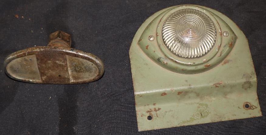 Group Of 2 Early Automobile Bumper Guard & Clear Marker Light With Bracket (1 of 4)