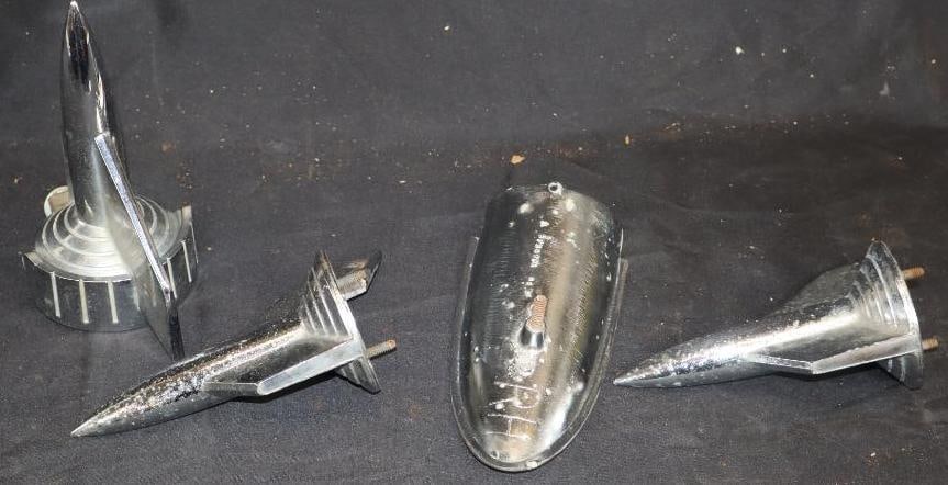 Group Of 3 1957 Chevy Rocket Hood Ornaments (1 of 6)
