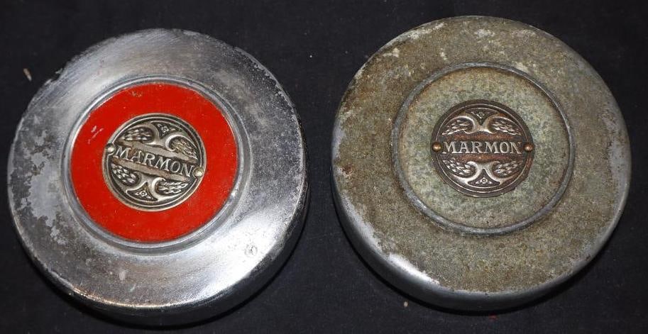 Group Of 2 Marmon Threaded Automobile Hubcaps (1 of 2)