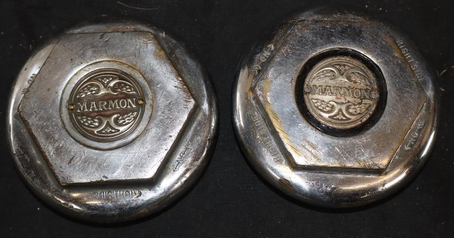 Group Of 2 Marmom Threaded Automobile Hubcaps: 2.25 Each