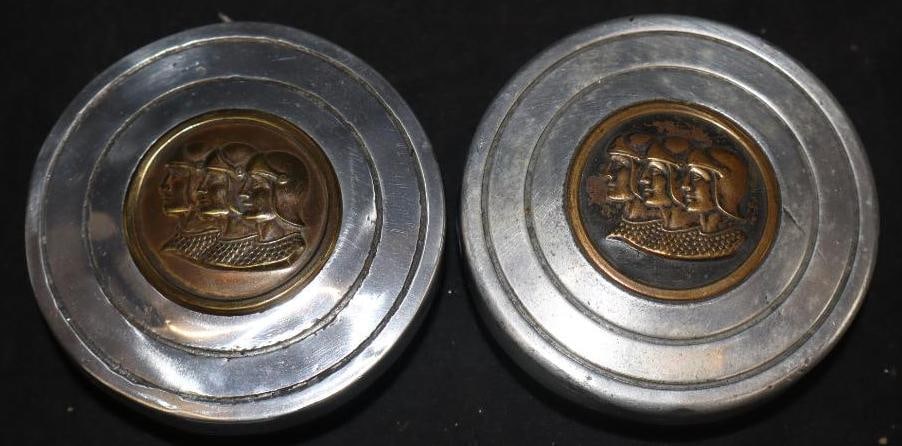 Group Of 2 Graham Paige Threaded Automobile Hubcaps: 2.33 Each