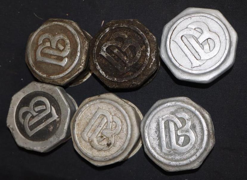 Group Of 6 Dodge Brothers Threaded Automobile Hubcaps (1 of 2)