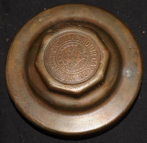 Brass Cadillac Threaded Automobile Hubcap (1 of 2)