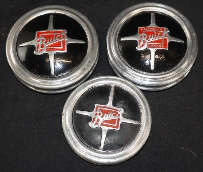 Group Of 3 Buick & Buick McLaughin Threaded Automobile Hubcaps (1 of 2)