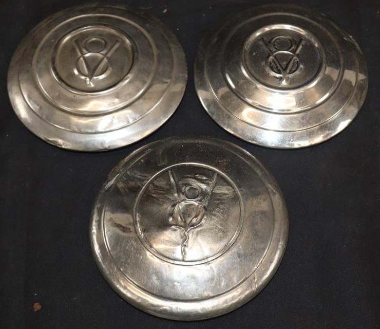 Group Of 3 Ford V8 Hubcap Wheel Covers: 5.75 Each