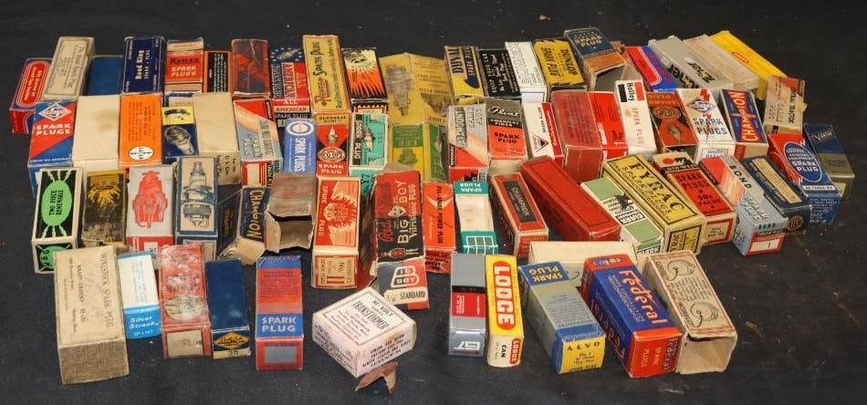 Group Of 71 Early Automobile Spark Plug Boxes (1 of 15)