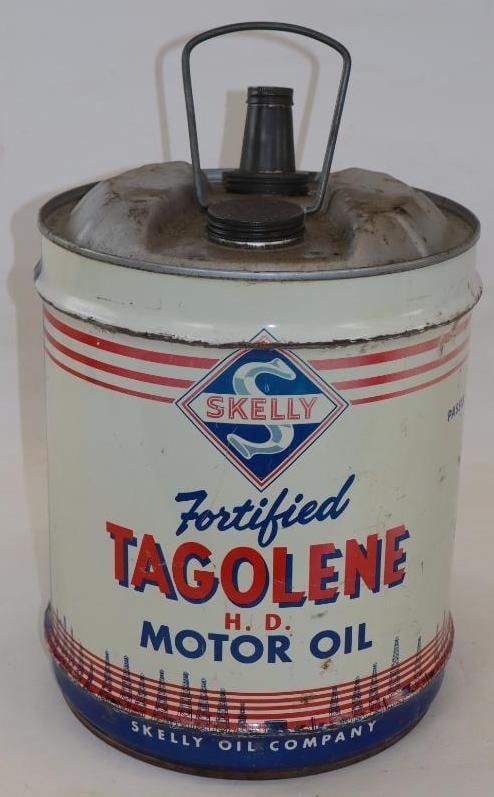 Skelly Tagolene HD 5 Gallon Metal Oil Can: 11" x 11" x 16"