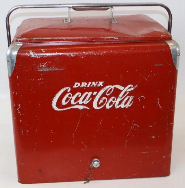 Drink Coca Cola Embossed Progress Refrigerator Co. Advertising Cooler (1 of 6)