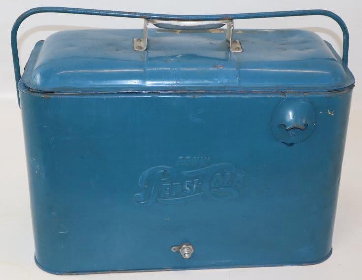 Drink Pepsi Cola Embossed Progress Refrigerator Co. Advertising Cooler (1 of 6)