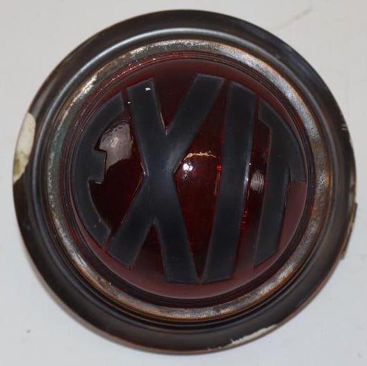 1930's Art Deco Style Deeply Etched Domed EXIT Sign With Brass Fixture: 4.5" x 4.5" x 3.5"