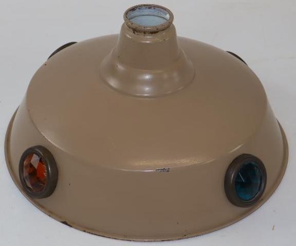 1930's - Brunswick Glass Jeweled Pool Table Light: 12" x 12" x 5" housings around jewels are nickel plated brass