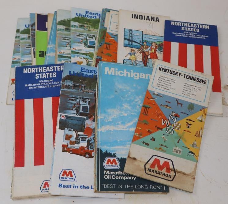 Group of 24 Marathon Advertising Gas Station Maps (1 of 6)