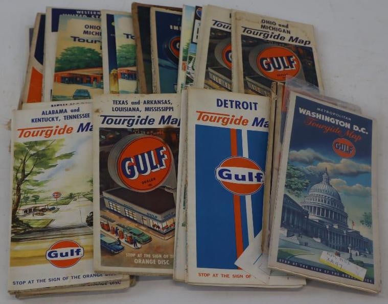 Group of 27 Gulf Advertising Gas Station Road Maps (1 of 6)