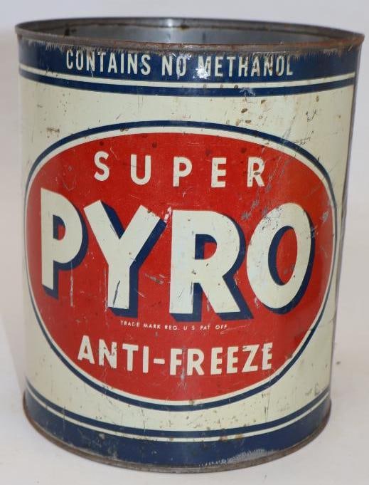 Super Pyro 1 Gallon Antifreeze Can: 6.5" x 6.5" x 8"