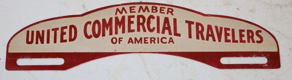 United Commercial Travelers of America License Plate Topper: 10" x 2.5"