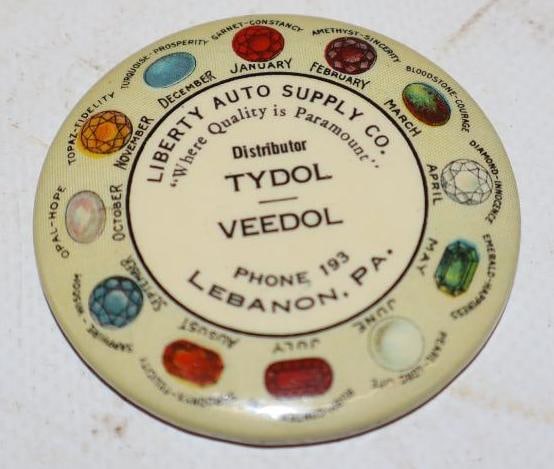 Veedol /Tydol Liberty Auto Supply Celluloid Advertising Pocket Game: 2" x 2"