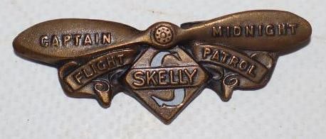 Skelly Midnight Captain Flight Patrol Pinback Badge: 2" x .5"
