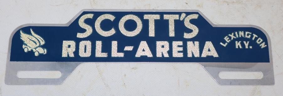 Scotts Roll-Arena Lexington KY Reflective License Plate Topper: 10" x 3"