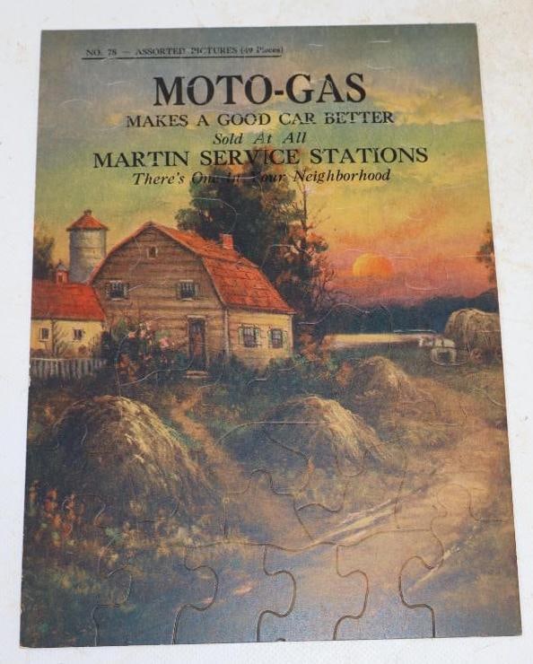 Moto-Gas Martin Service Station Puzzle: 7.25" x 9.75"