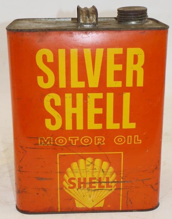 Silver Shell 2 Gallon Oil Can: 8.5" x 5.5" x 11.5"