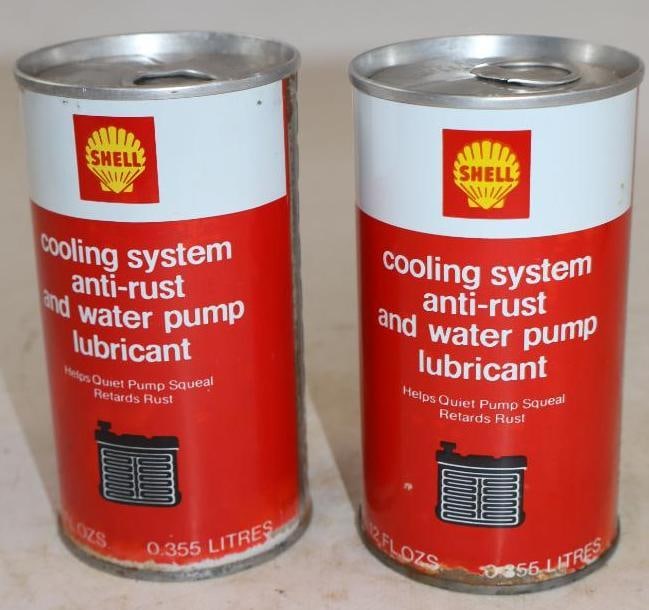 Group of 2 Shell Cooling System Anti Rust Lubricant Cans: Both cans are full. 12oz each
