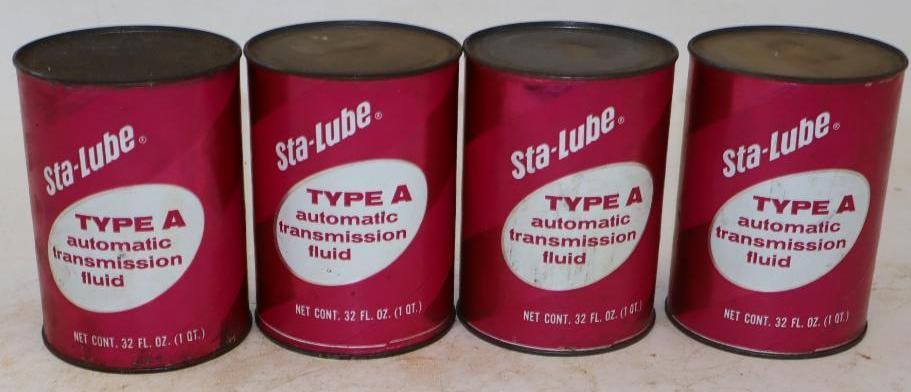 Group of 4 Sta-Lube ATF Composite One Quart Oil Cans: All are empty. 32oz each