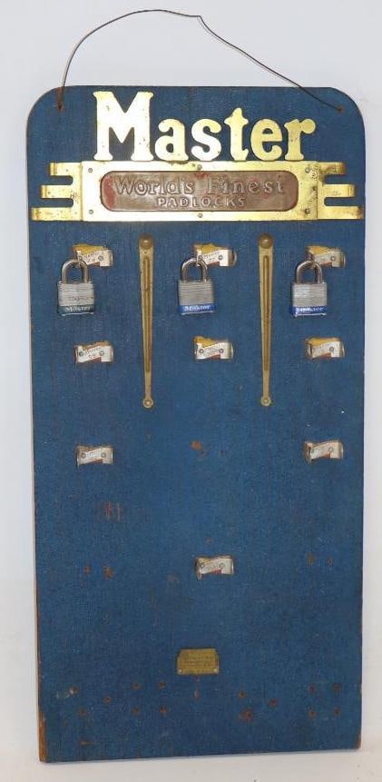 Master Worlds Finest Padlock Advertising Display Board: 24" x 11.75" x 2"