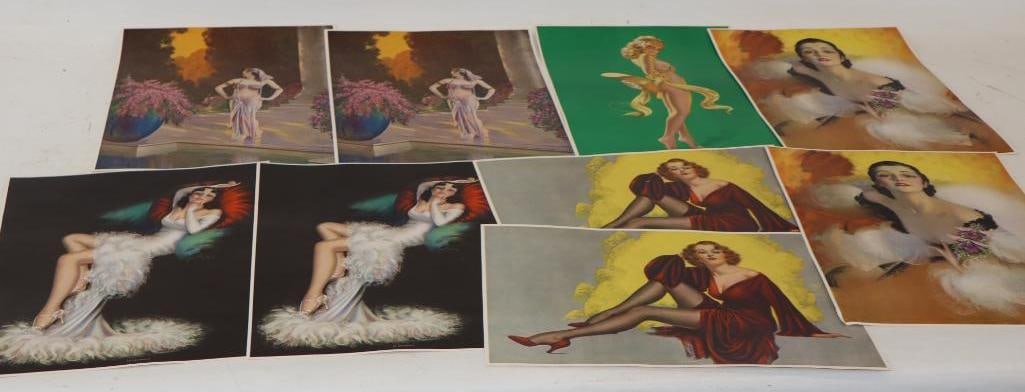Group of 8 Risque Women Posing Thomas D. Murphy Calendar Company Artwork Pictures: 10.5" x 14.25" each