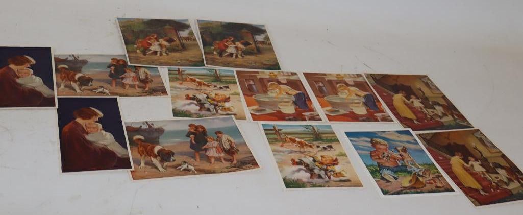 Group of 13 Children Scenes with Animals Thomas D. Murphy Calendar Company Artwork Pictures: Largest is 8.5" x 6.25"