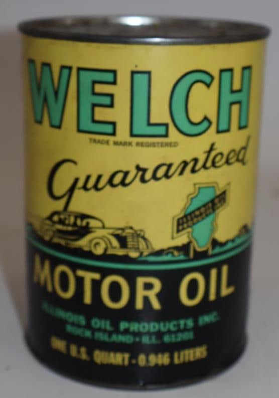 Welch Graphic One Quart Composite Oil Can: Empty. 32oz