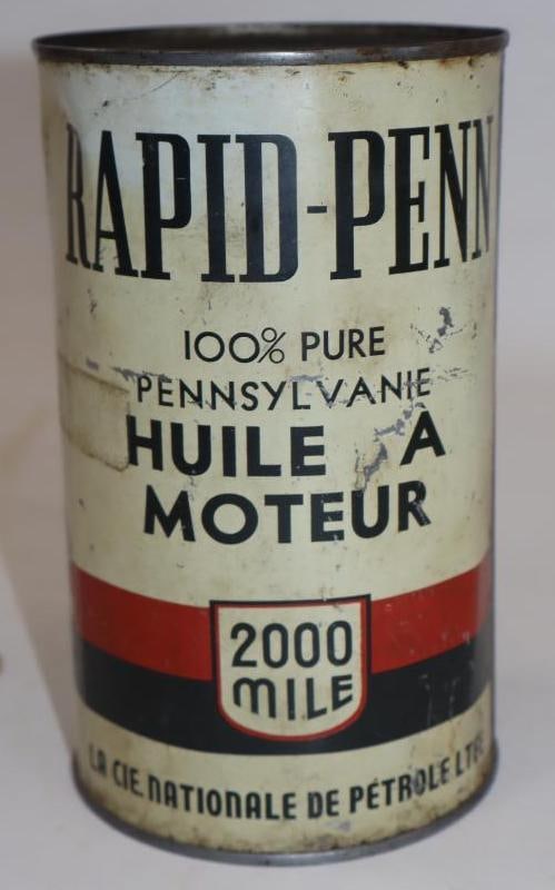 Rapid-Penn One Imperial Quart Metal Oil Can: Empty. 38.3oz