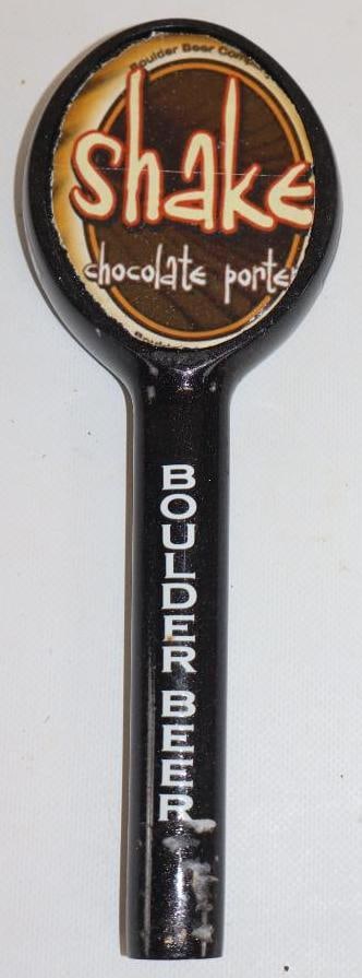 Shake Chocolate Porter Boulder Beer Advertising Beer Tap: 3" x 1" x 9.25"
