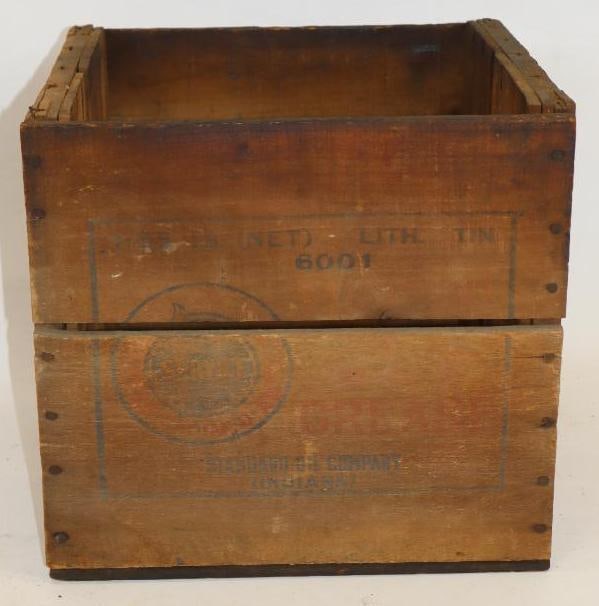 Standard Oil of Indiana 25 One Pound Grease Can Shipping Crate: 10.25" x 11.25" x 10.75"