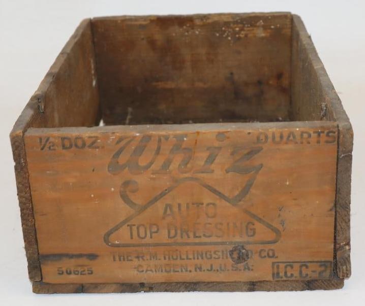 Whiz Top Auto Dressing Six One Quart Oil Can Shipping Crate: 9.5" x 5.25" x 14.5"