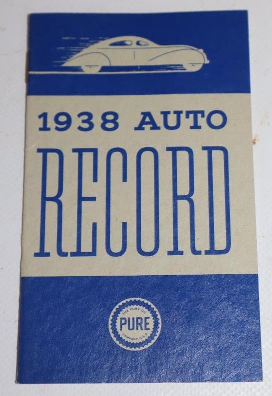 1938 Pure Oil Unused Auto Record Book (1 of 2)