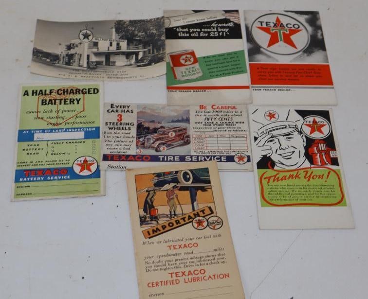 Group of 7 Different Texaco Motor Oil Advertising Post Cards (1 of 4)
