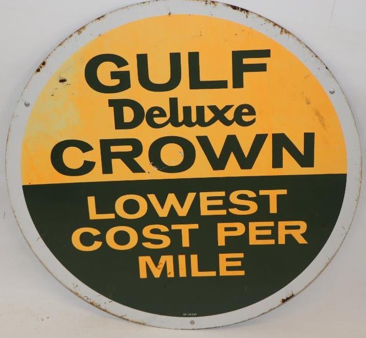 Gulf Deluxe Crown Tire Metal Advertising Sign (1 of 4)