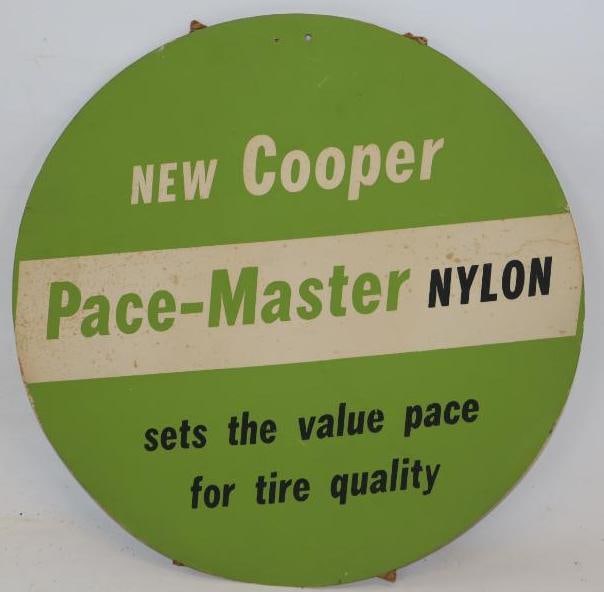 Cooper Pace-Master Nylon Tire Cardboard Advertising Sign: 15" x 15"