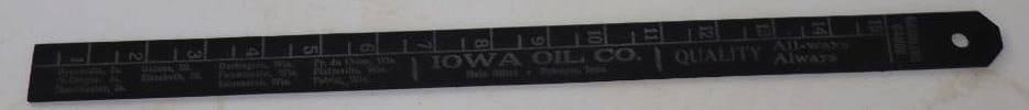 Iowa Oil Company Fuel Guage Stick: 17" x 1"