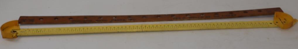 Group of 2 McQuay Morris Auto Parts & Modac D-Belts Yard Stick & Measuring Tool: Largest is 39" x 3.5"